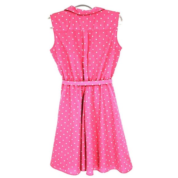 Larry Levine Polka Dot Fit & Flare Dress Belted - Picture 3 of 5